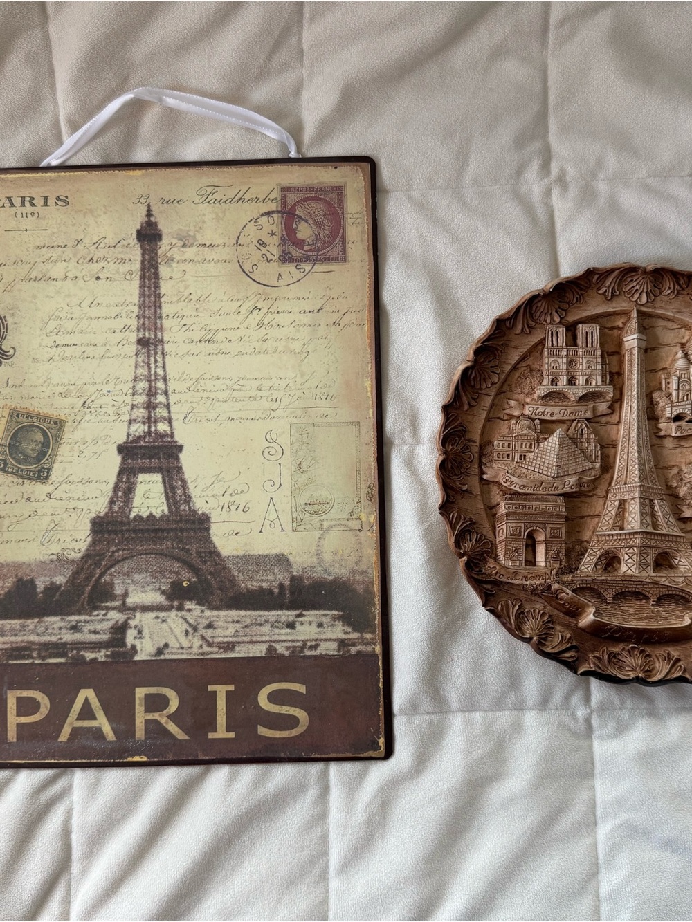 Paris Eiffel Tower Wall Art Pair - Brown & Tan Décor